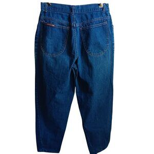 12 29x29 Vtg 80s MOM Jeans FLAPPY COTTAGE RAW INDIGO Denim PRAIRIE ROSE